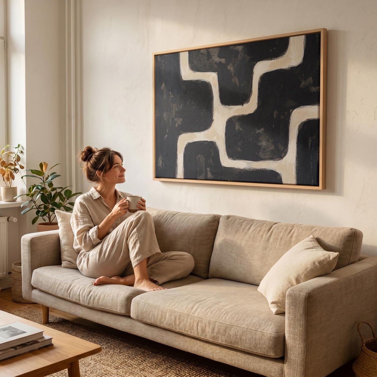 Abstract Geometric Lines Canvas Wall Art