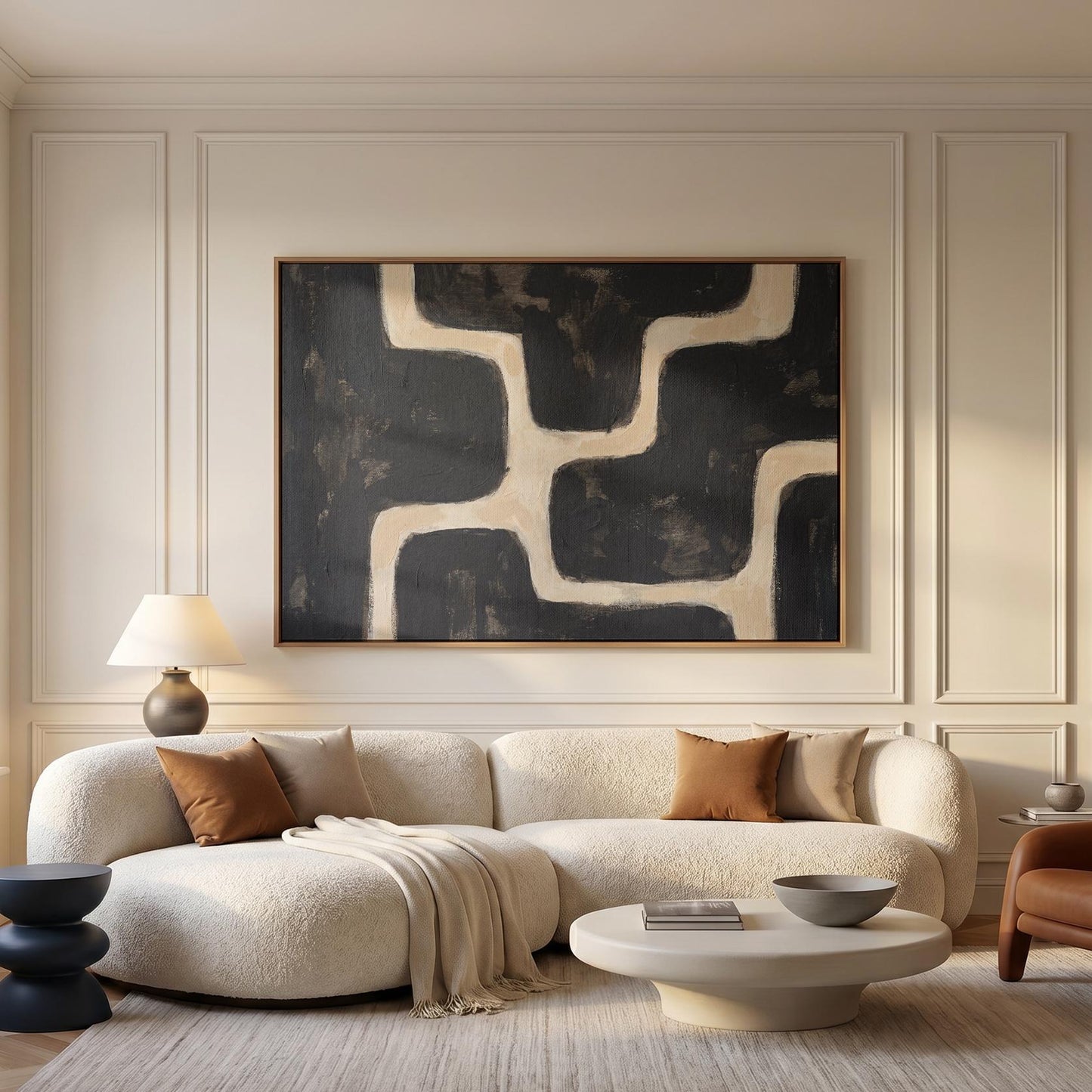 Abstract Geometric Lines Canvas Wall Art