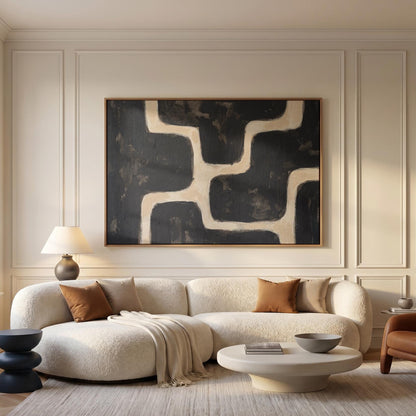 Abstract Geometric Lines Canvas Wall Art