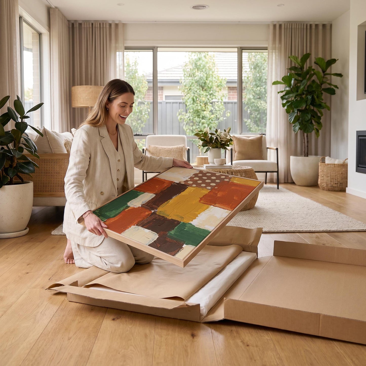 Abstract Color Block Canvas Wall Art