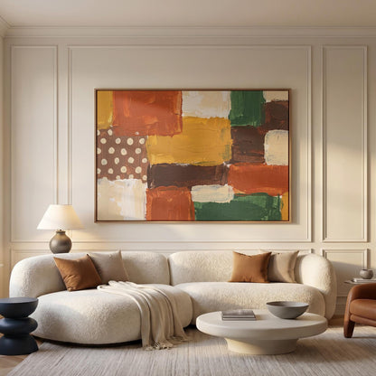 Abstract Color Block Canvas Wall Art