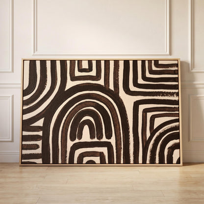 Abstract Line Maze Canvas Wall Art