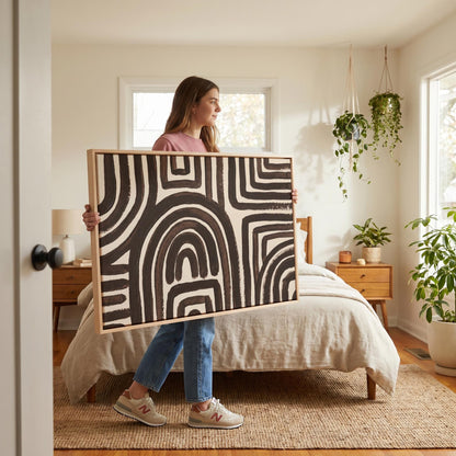 Abstract Line Maze Canvas Wall Art