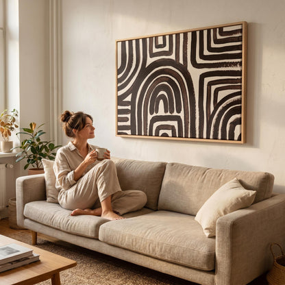 Abstract Line Maze Canvas Wall Art