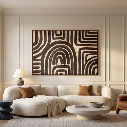 Abstract Line Maze Canvas Wall Art