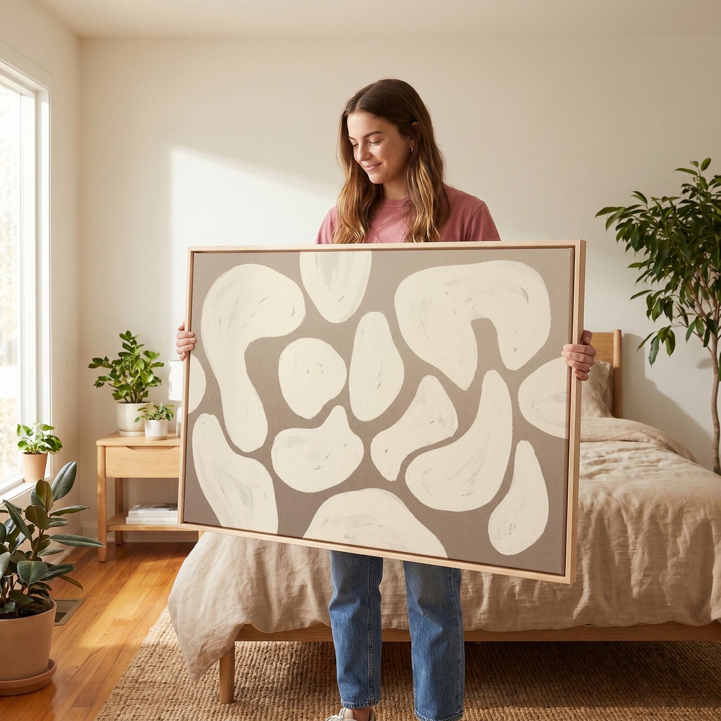 Abstract Organic Shapes Canvas Wall Art