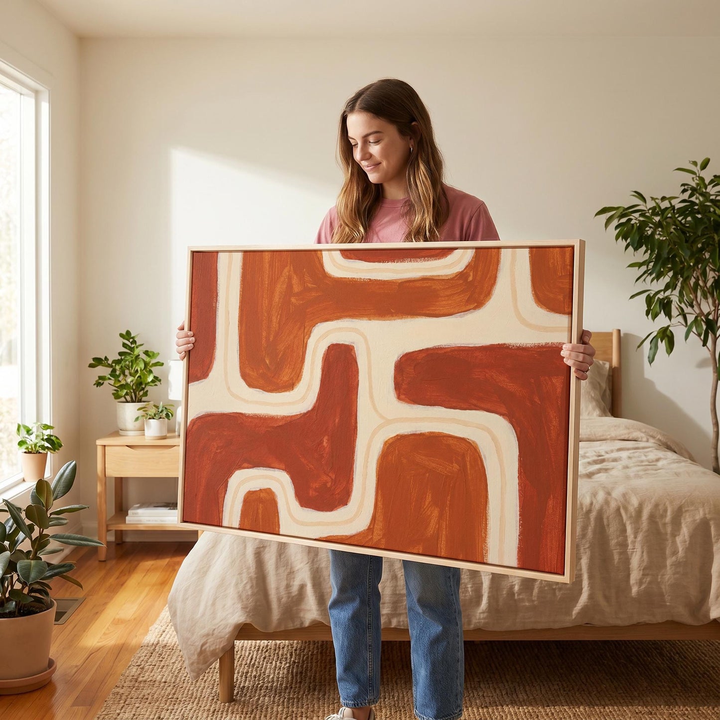 Abstract Terracotta Canvas Wall Art