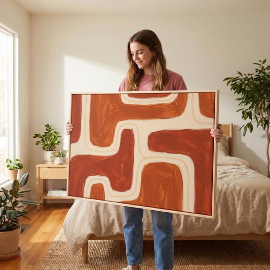 Abstract Terracotta Canvas Wall Art