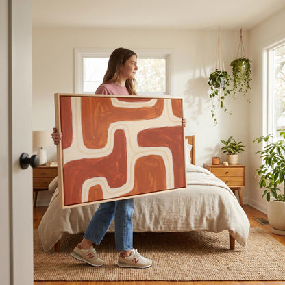 Abstract Terracotta Canvas Wall Art