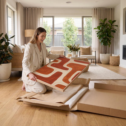 Abstract Terracotta Canvas Wall Art