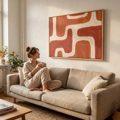 Abstract Terracotta Canvas Wall Art