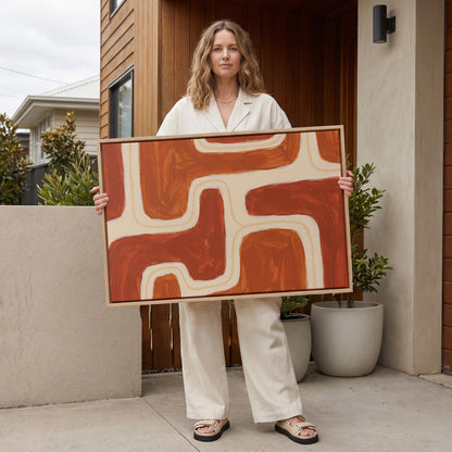 Abstract Terracotta Canvas Wall Art