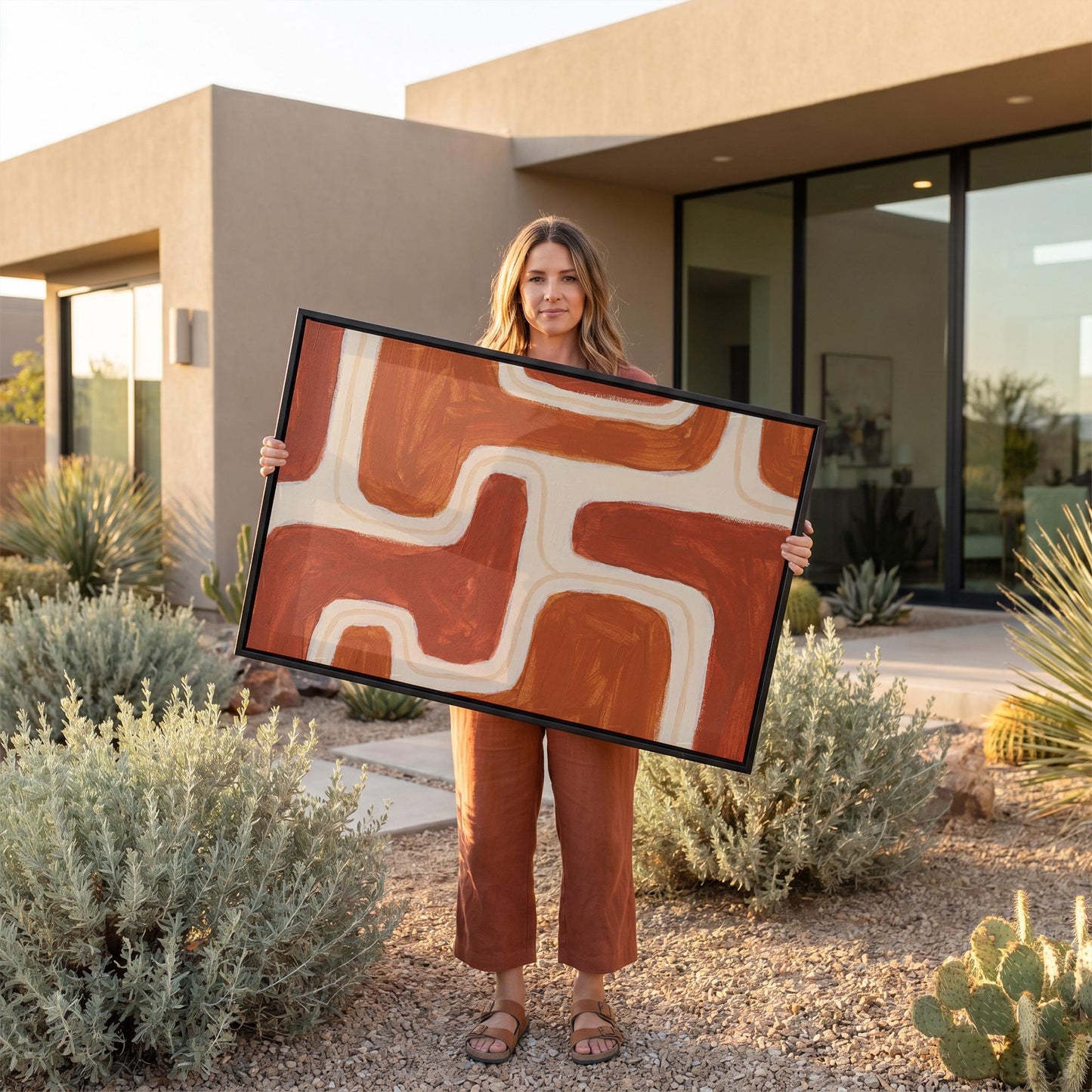 Abstract Terracotta Canvas Wall Art