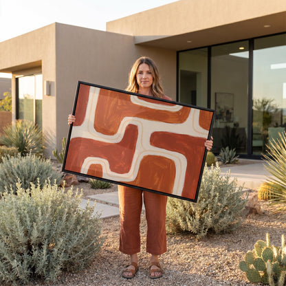 Abstract Terracotta Canvas Wall Art