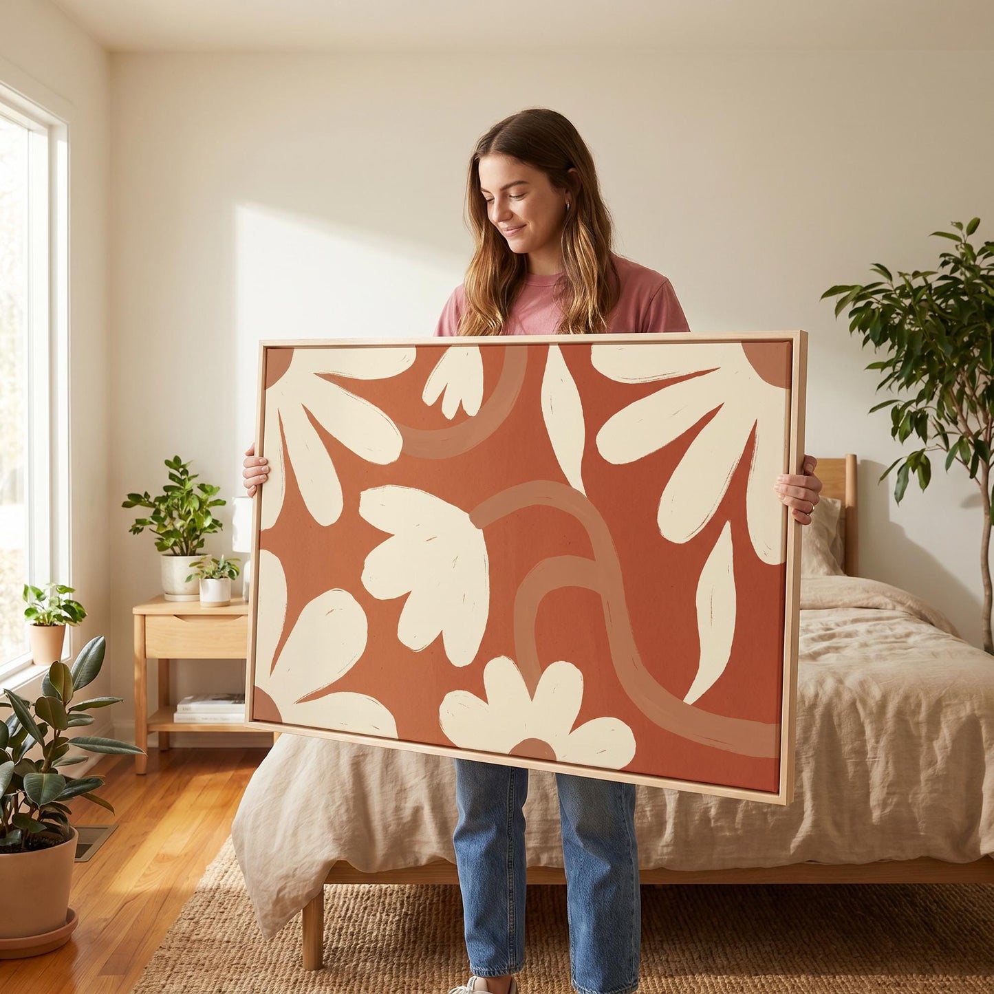 Abstract Floral Canvas Wall Art