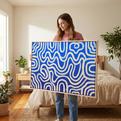 Abstract Wavy Lines Canvas Wall Art