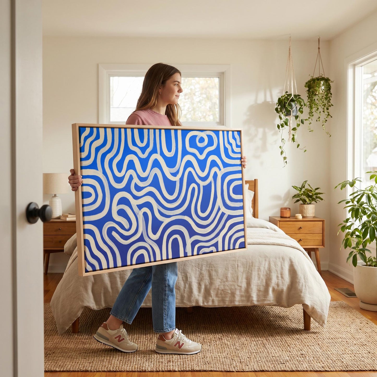 Abstract Wavy Lines Canvas Wall Art
