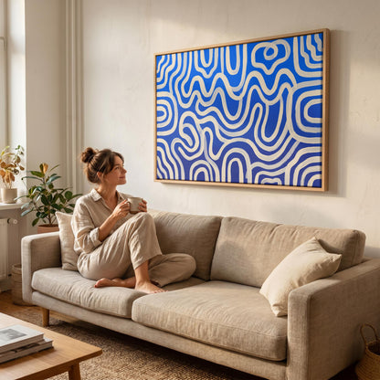 Abstract Wavy Lines Canvas Wall Art