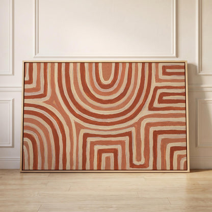 Terracotta Abstract Lines Canvas Wall Art
