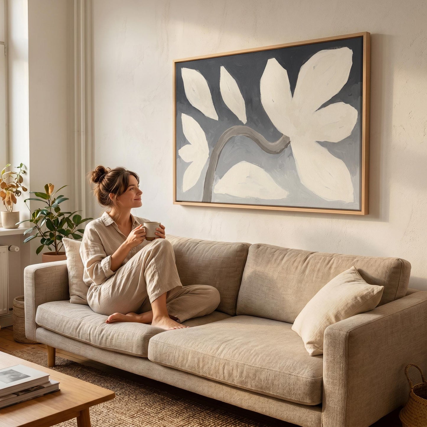 Abstract Magnolia Canvas Wall Art