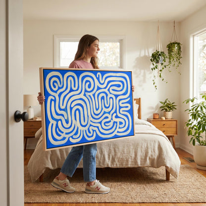 Abstract Swirl Lines Canvas Wall Art