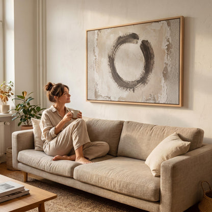 Enso Circle Canvas Wall Art