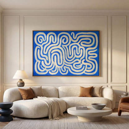 Abstract Swirl Lines Canvas Wall Art
