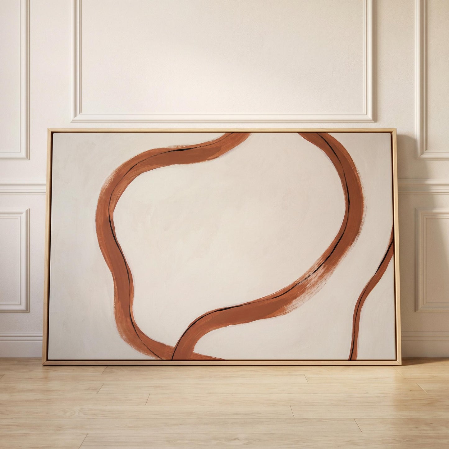 Abstract Terracotta Brushstroke Canvas Wall Art