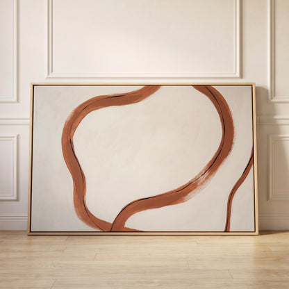 Abstract Terracotta Brushstroke Canvas Wall Art