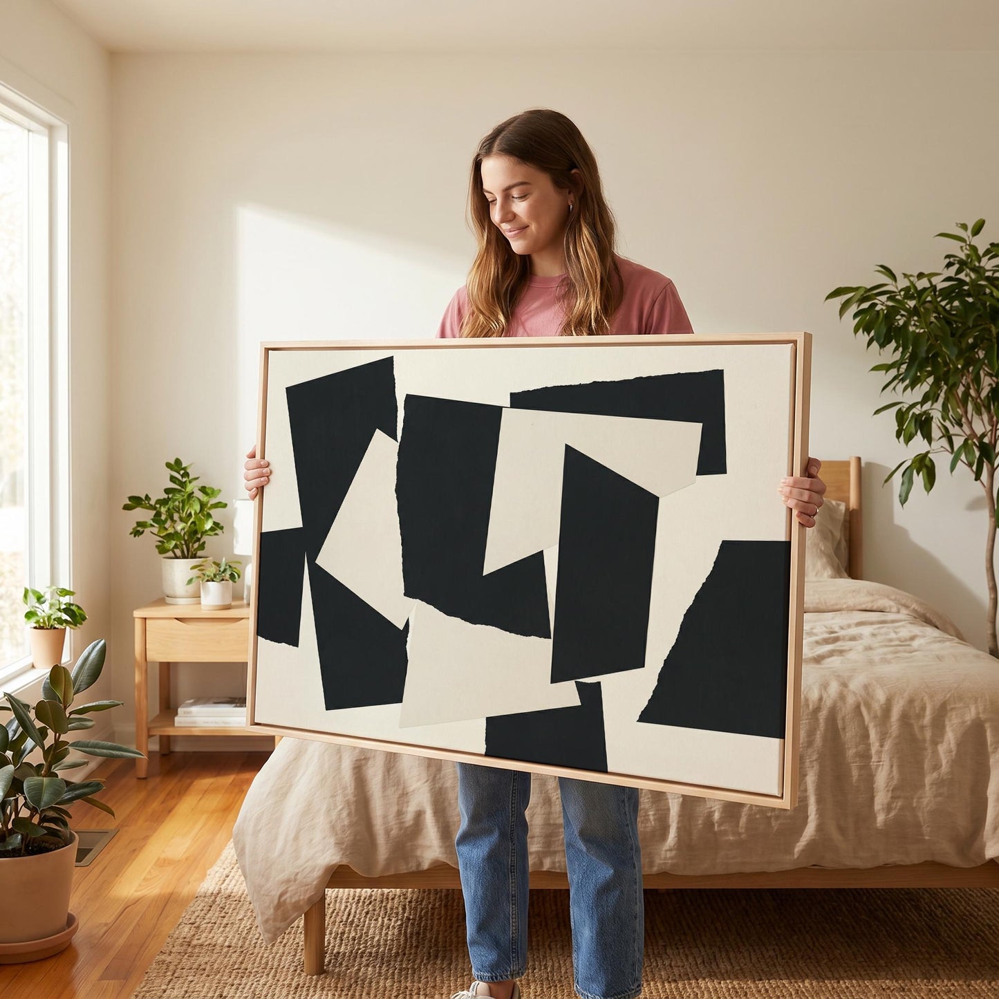 Black Geometric Shapes Canvas Wall Art