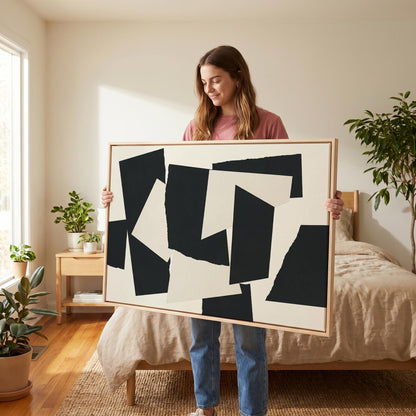 Black Geometric Shapes Canvas Wall Art