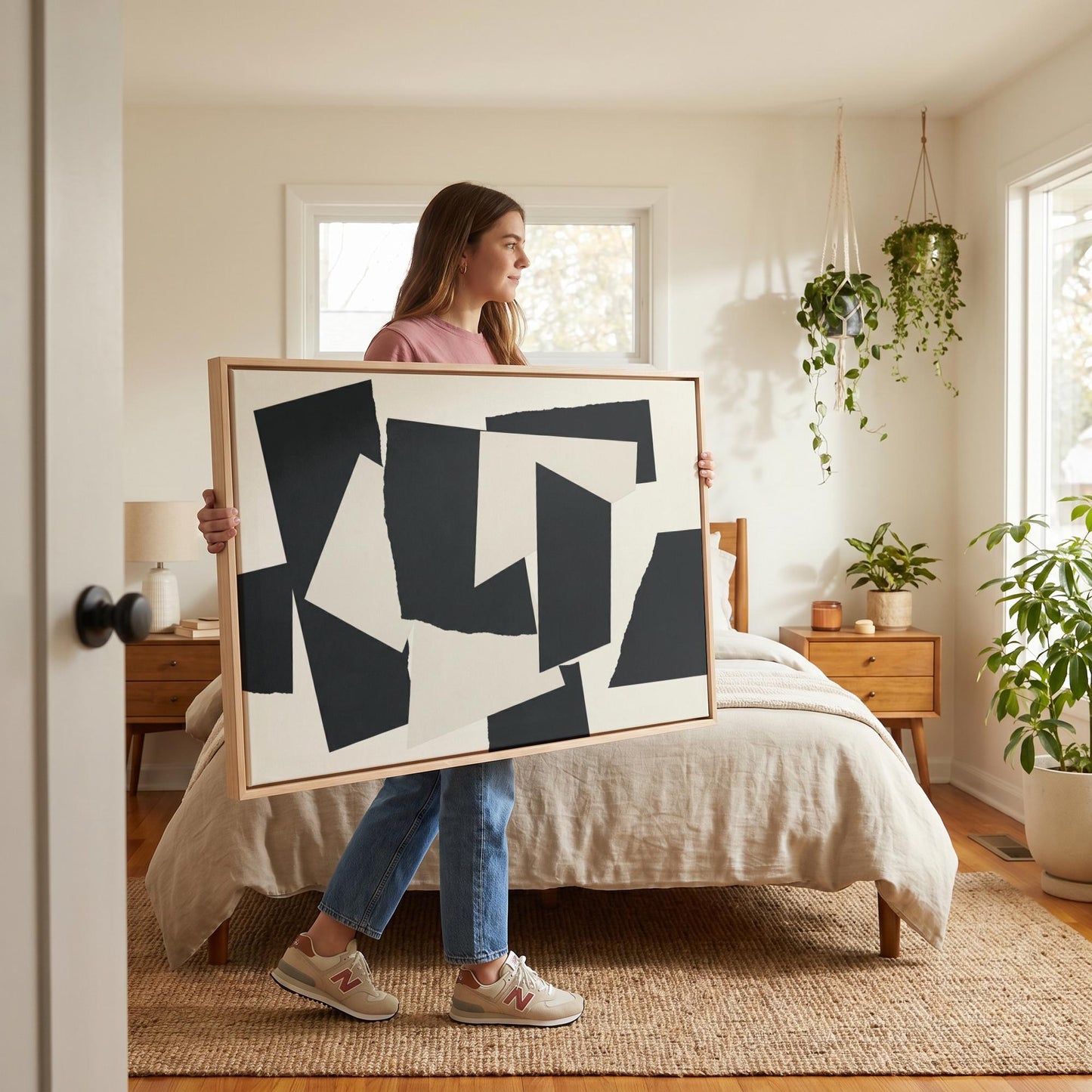 Black Geometric Shapes Canvas Wall Art