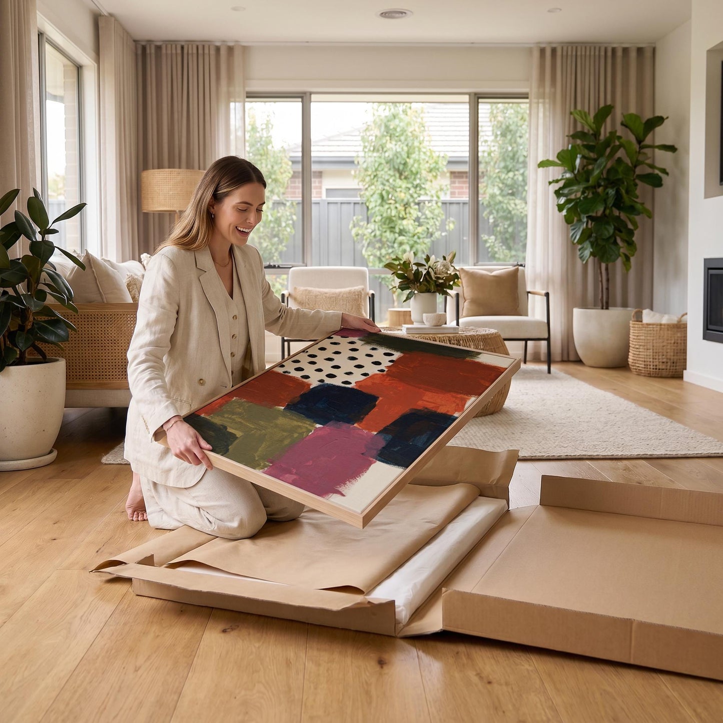 Abstract Color Block Canvas Wall Art