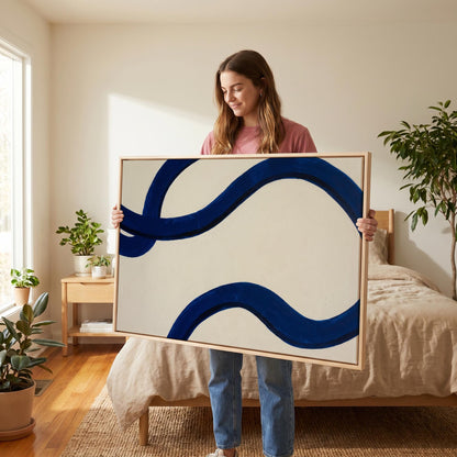 Abstract Blue Wave Canvas Wall Art