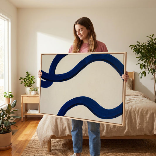 Abstract Blue Wave Canvas Wall Art