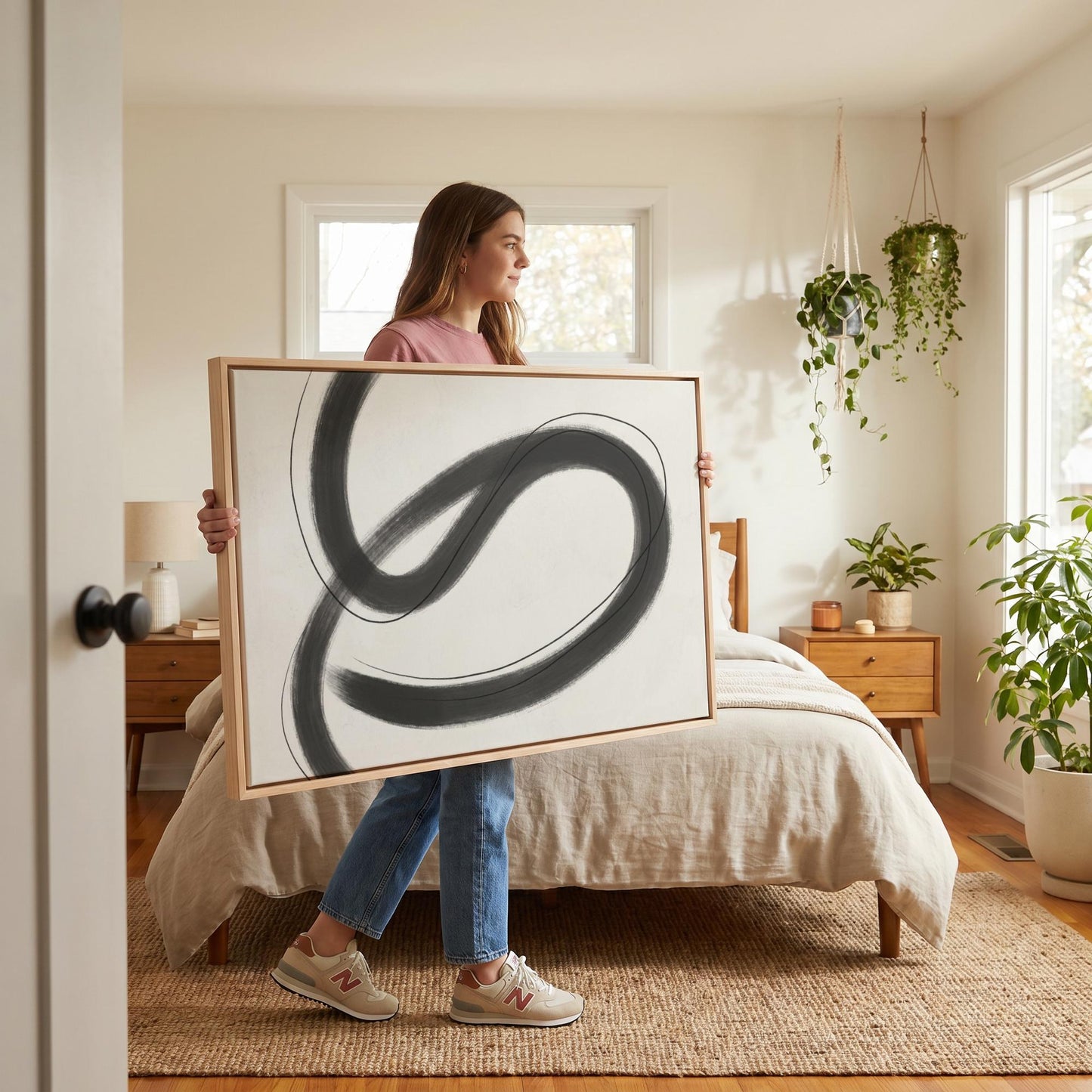 Abstract Brush Stroke Canvas Wall Art