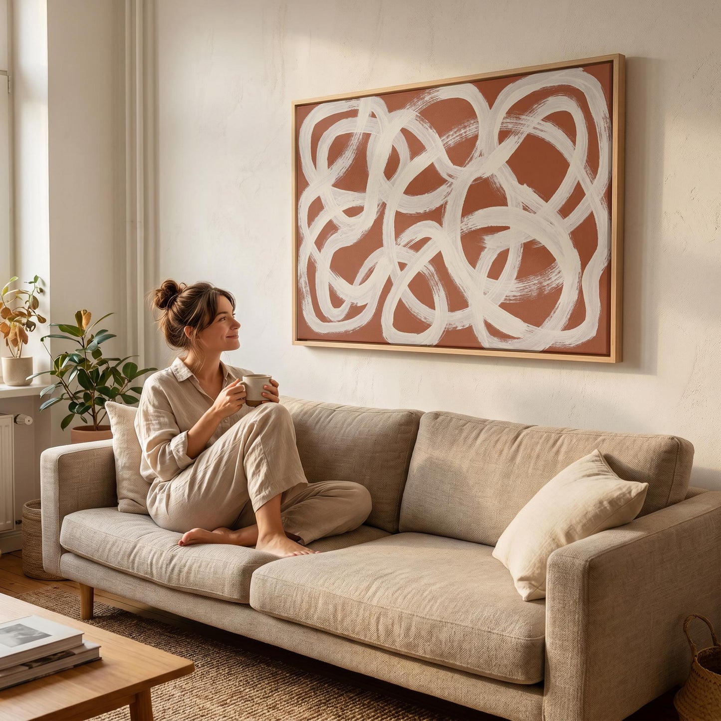 Abstract Brush Stroke Canvas Wall Art