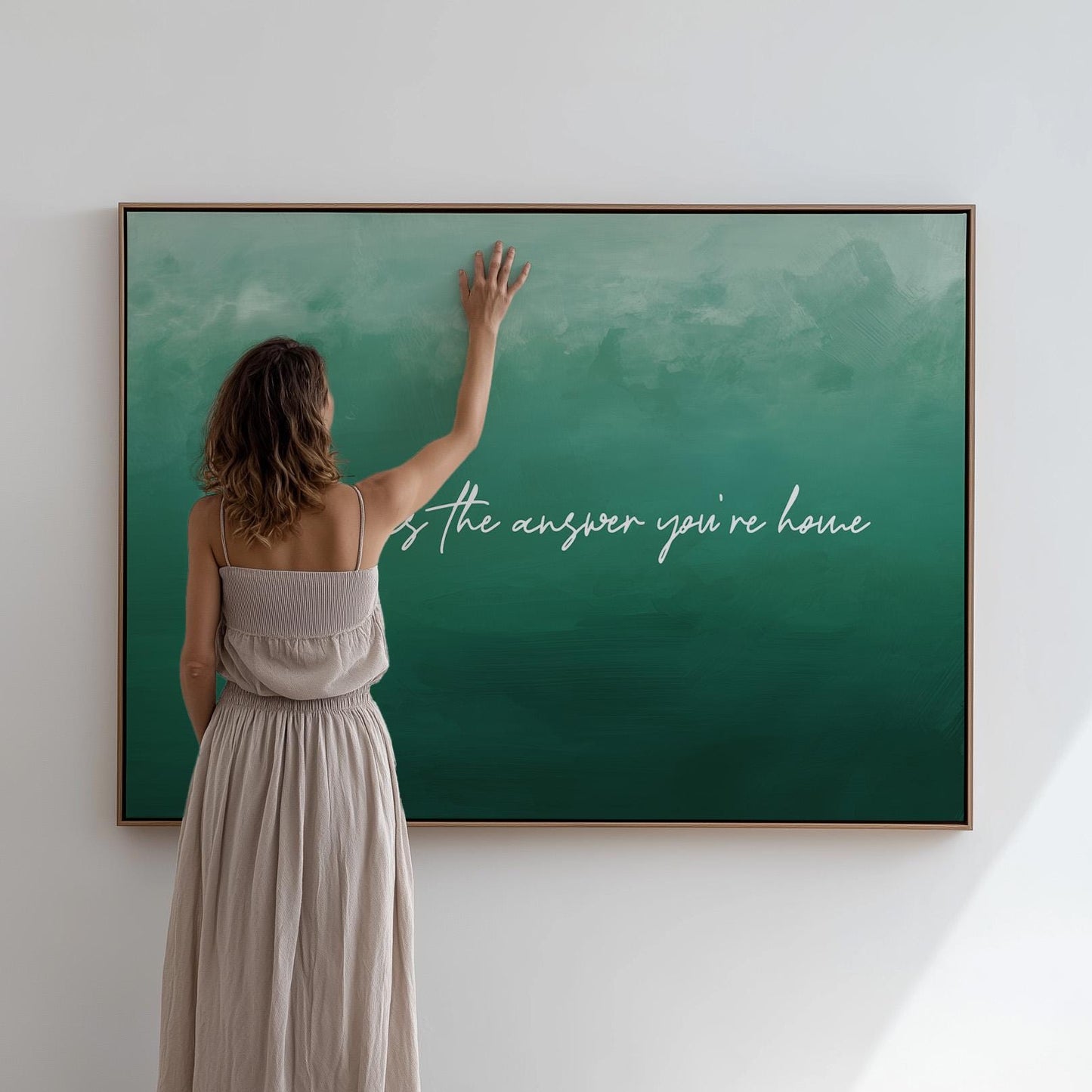 Custom Quote Canvas Print: Green Text