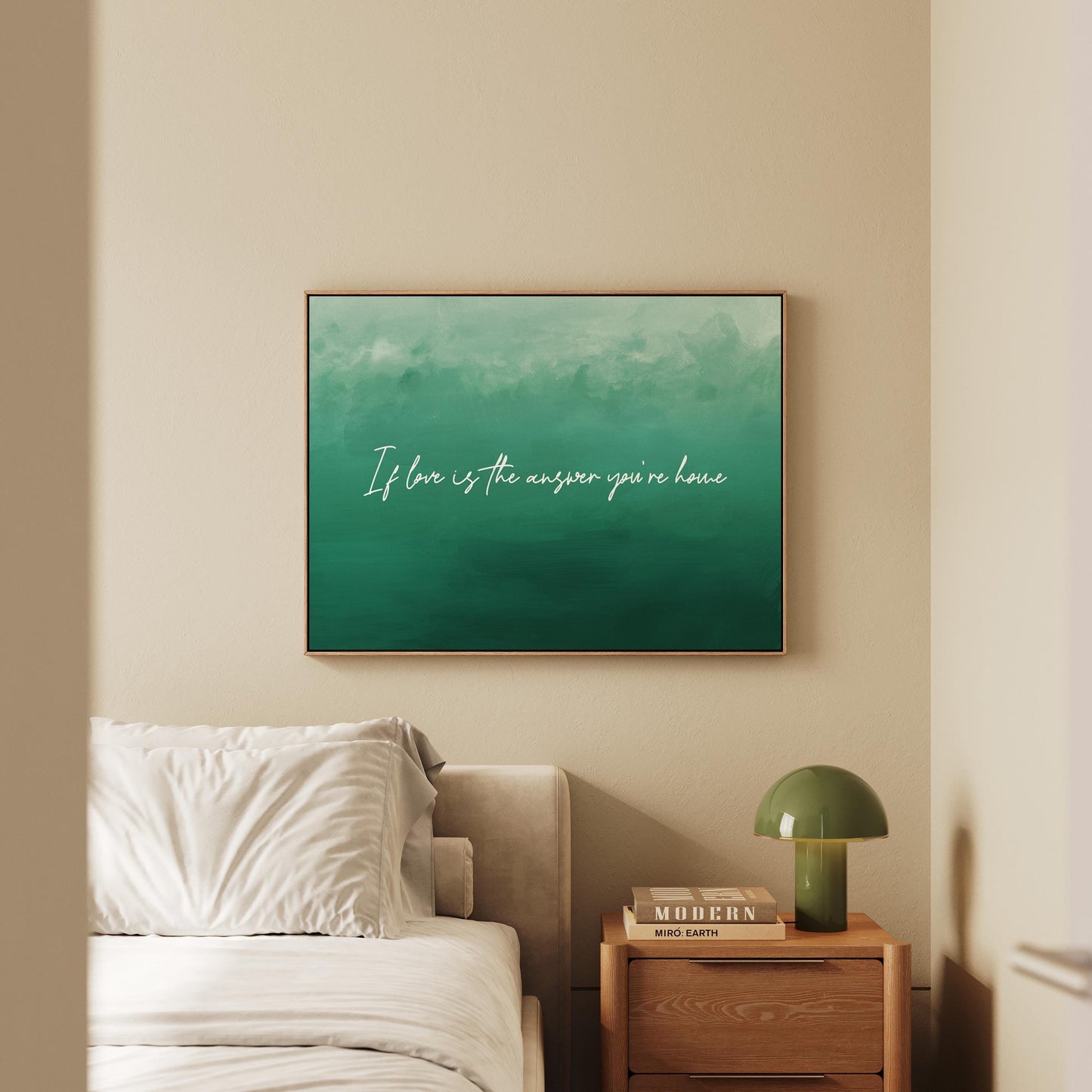Custom Quote Canvas Print: Green Text