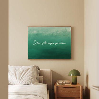 Custom Quote Canvas Print: Green Text