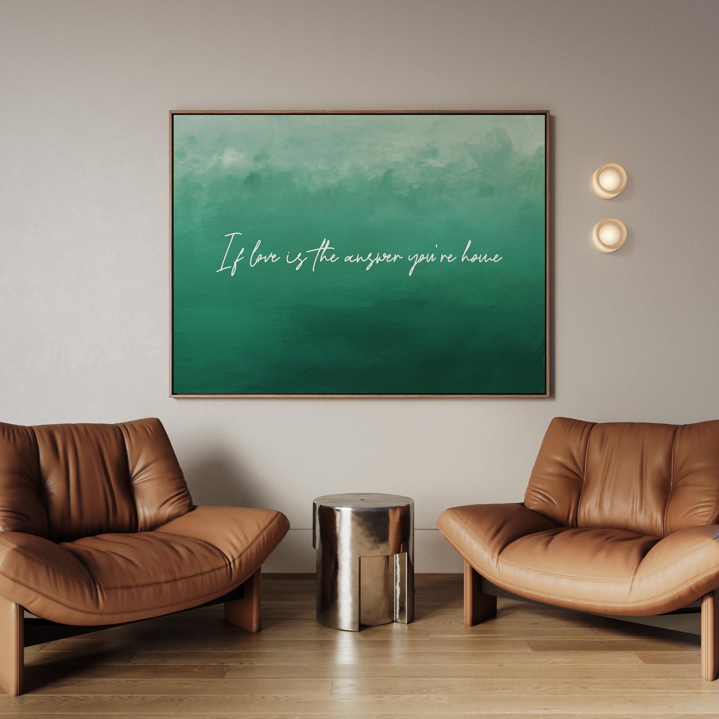 Custom Quote Canvas Print: Green Text