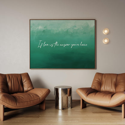Custom Quote Canvas Print: Green Text