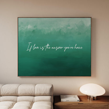 Custom Quote Canvas Print: Green Text
