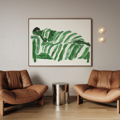 Green Abstract Figure Canvas Wall Art