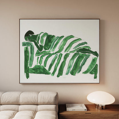 Green Abstract Figure Canvas Wall Art