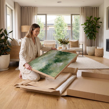 Abstract Green Landscape Canvas Wall Art