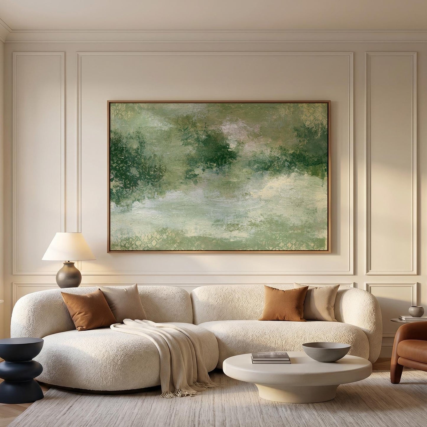Abstract Green Landscape Canvas Wall Art