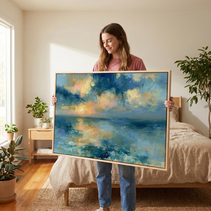 Ocean Sunset Seascape Canvas Wall Art