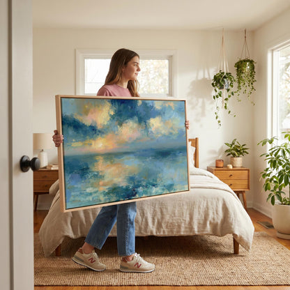 Ocean Sunset Seascape Canvas Wall Art