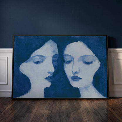 Two Women Portrait Canvas Wall Art